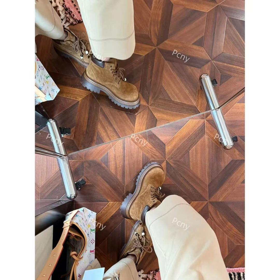 PCNY「焦糖暖棕」不理理秋季新款小众女装时尚百搭马丁靴