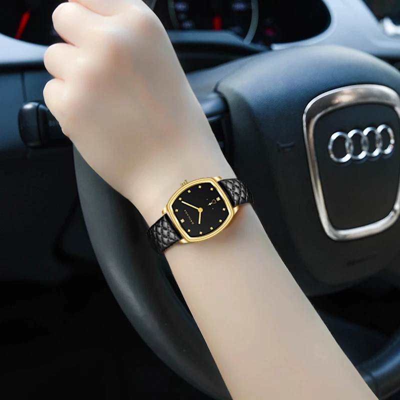 高颜值手表女金表轻奢名牌高档女表时尚百搭女士石英表小方糖礼物