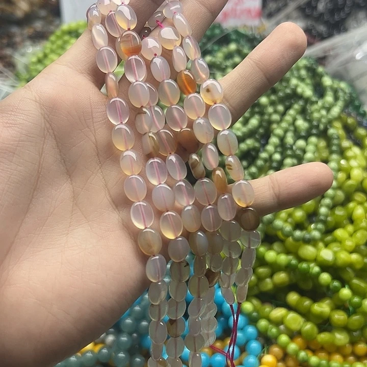 玛瑙/玉髓未镶嵌珠宝半成品一条天然10x8mm玛瑙蛋型