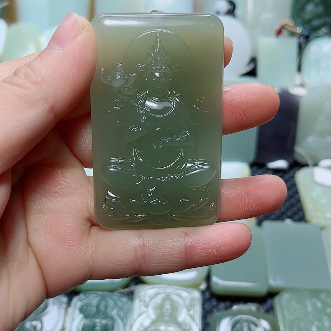 沙***叶和田玉未镶嵌颈饰