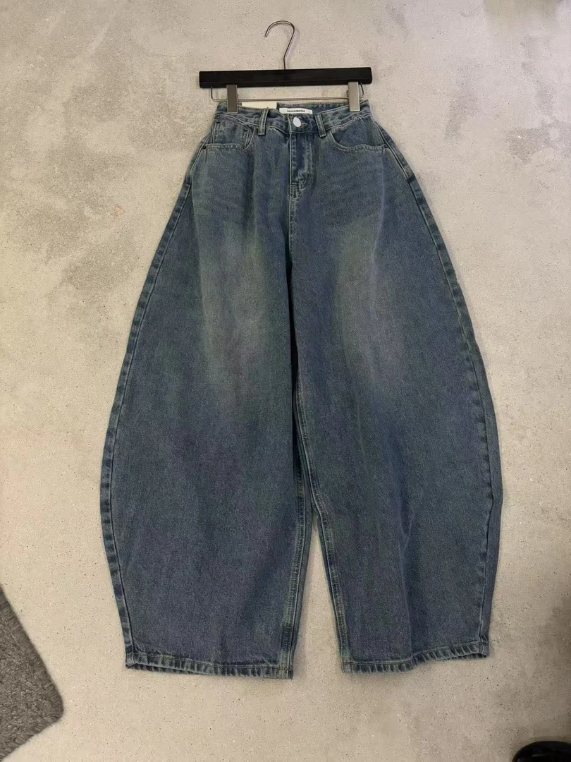 牛仔长裤高腰显瘦显高休闲老爹裤