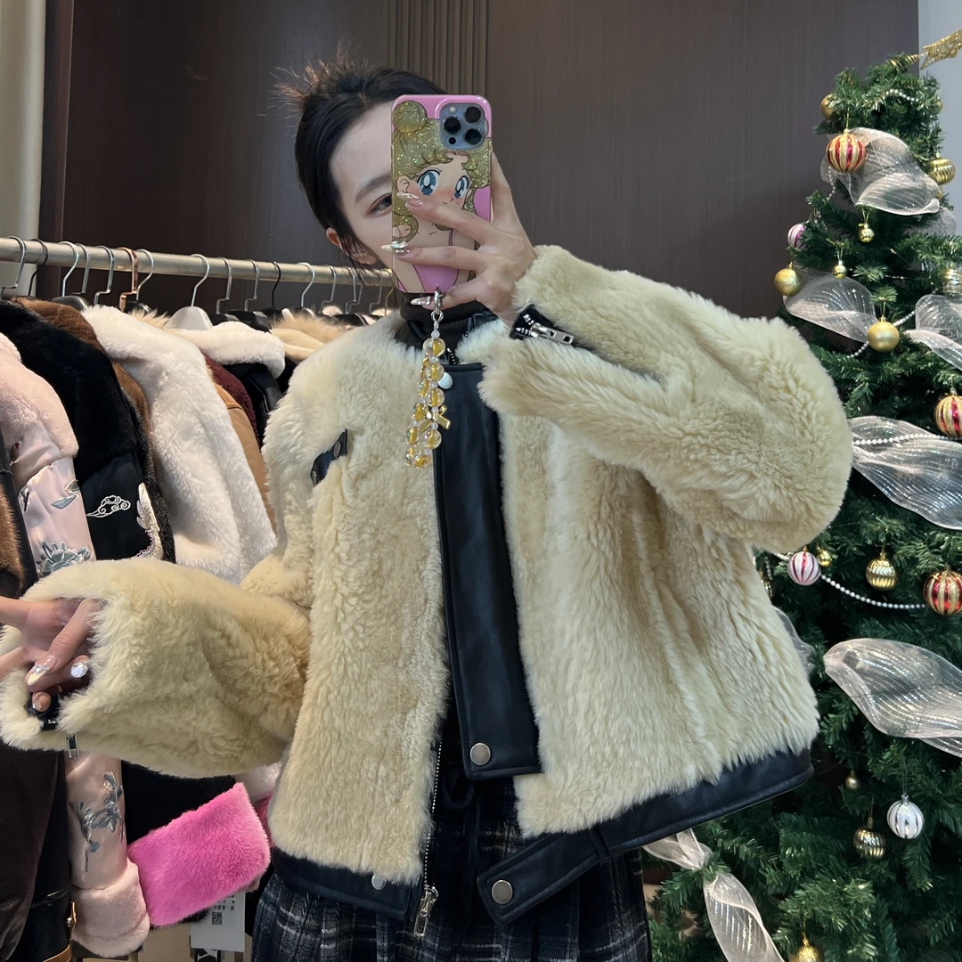 实体清货！皮毛一体外套77941FE