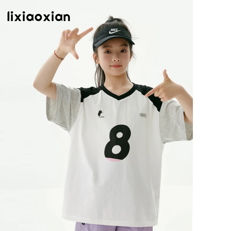 梨小闲女童【A类 光波驱蚊】冰瓷棉夏季新款短袖T恤儿童休闲轻薄t