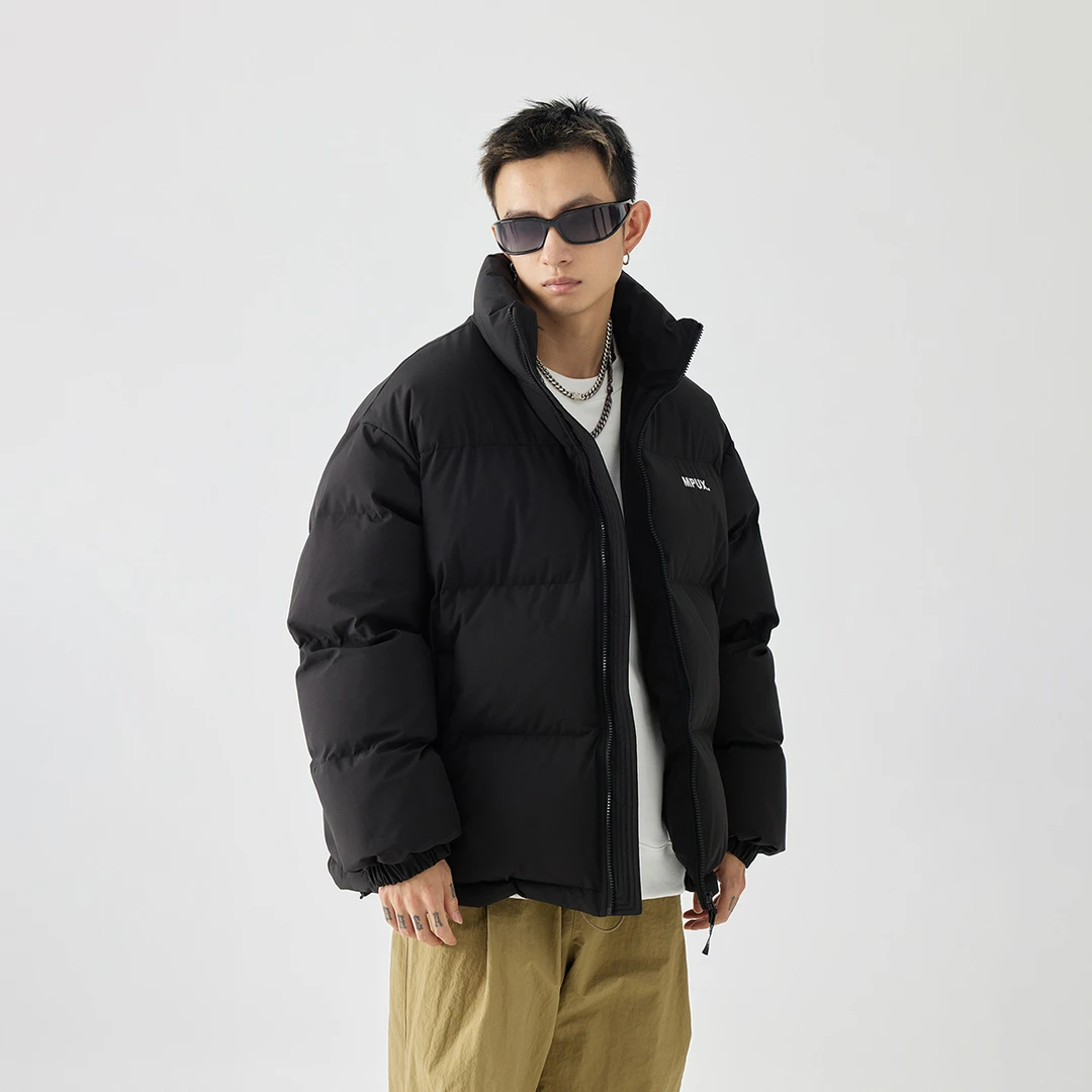 GOLFCROSS 【MPUX联名款】冬季简约印花休闲立领保暖棉衣外套情侣