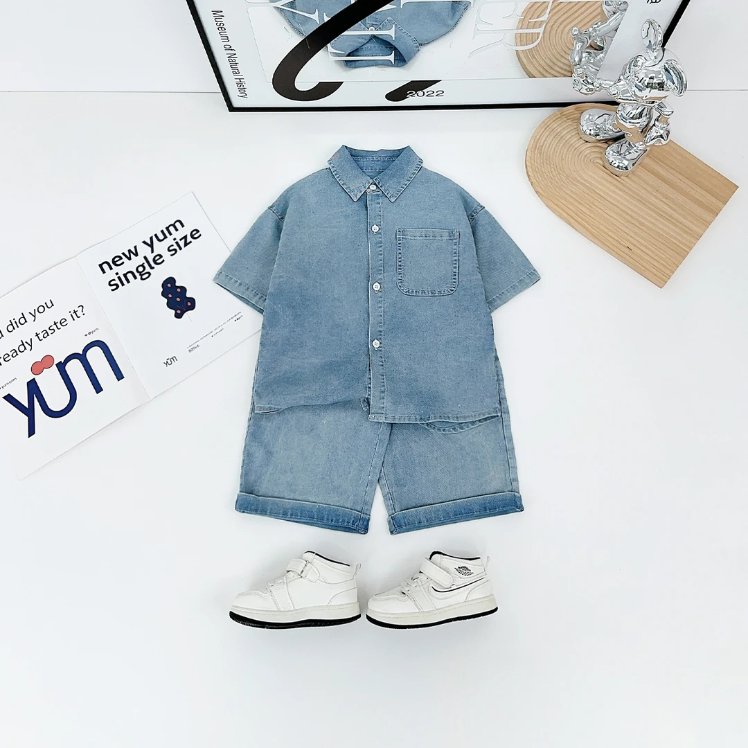 儿童套装夏季2025新款男童短袖两件套洋气潮BQ25667N悠悠童话童装