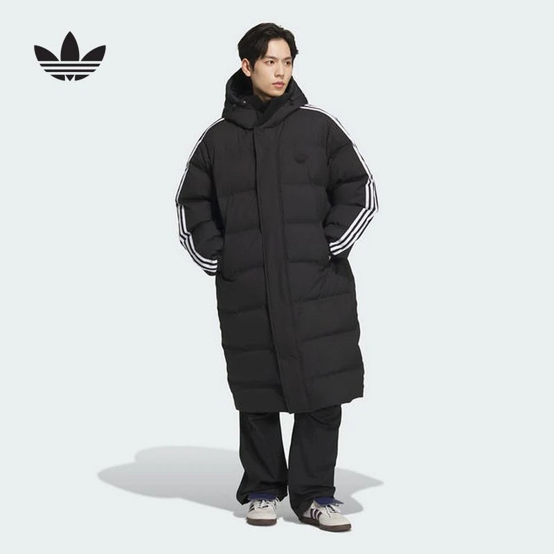 Adidas阿迪达斯PUFFER L DN M男子长款连帽保暖休闲羽绒服JD3749