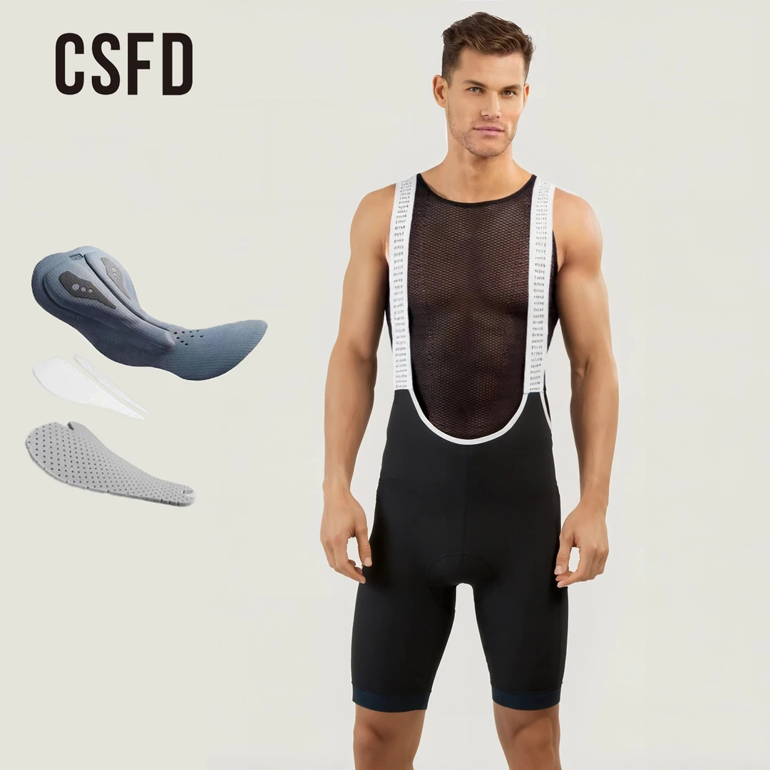 CSFD双箭头双侧口袋公路自行车骑行裤男女骑行短裤背带透气骑行服