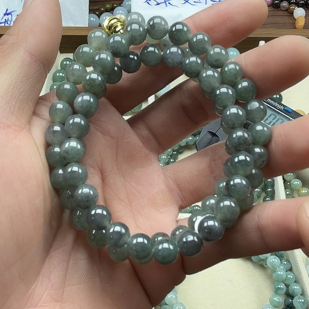 翡翠未镶嵌手串乌鸡手串