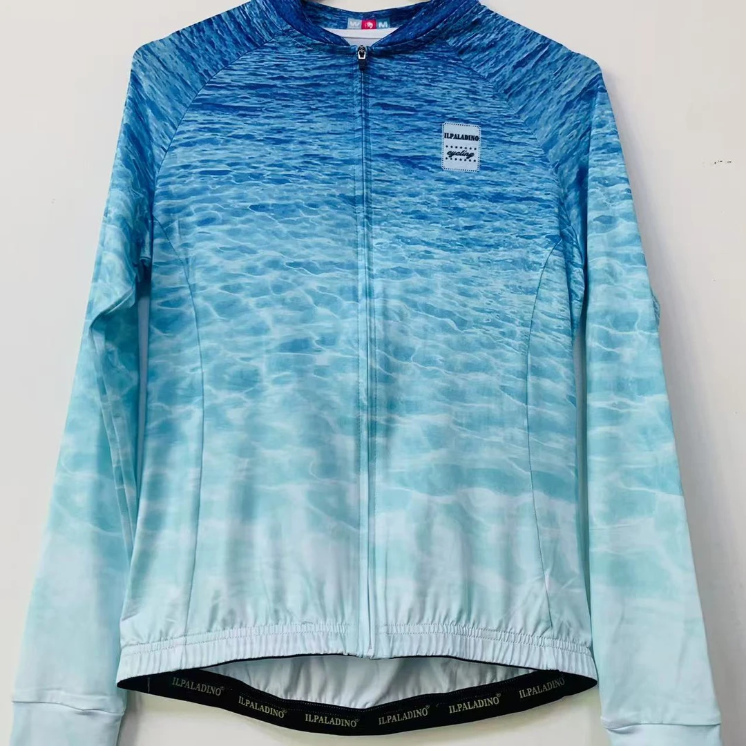 SQ 1057【蓝色大海牛奶丝长袖女士 】ILPALADINO专业版骑行服户外