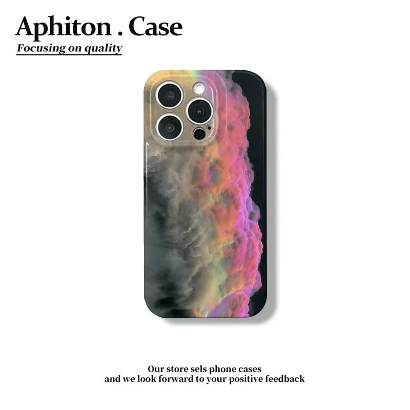 七彩祥云适用于苹果16promax菲林手机防摔壳华为P70vivoppo小米15