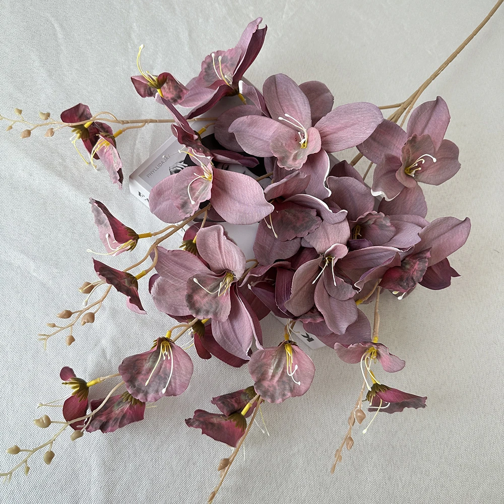 3D大蕙兰仿真花婚庆装饰打底插排花路引背景墙桌花布景家居摆放