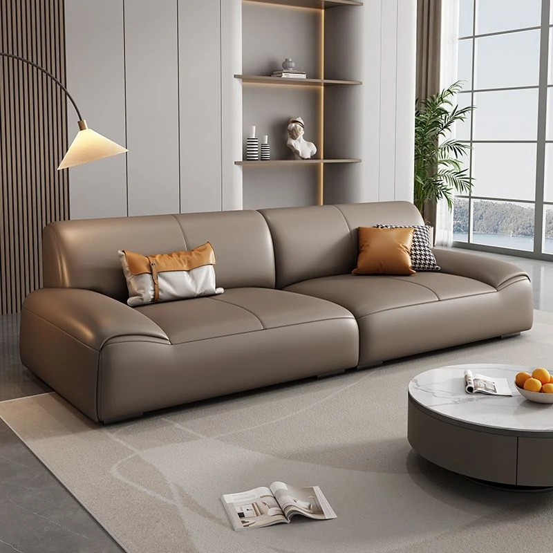 意式极简真皮沙发现代简约客厅大小户型轻奢风猫抓皮直排