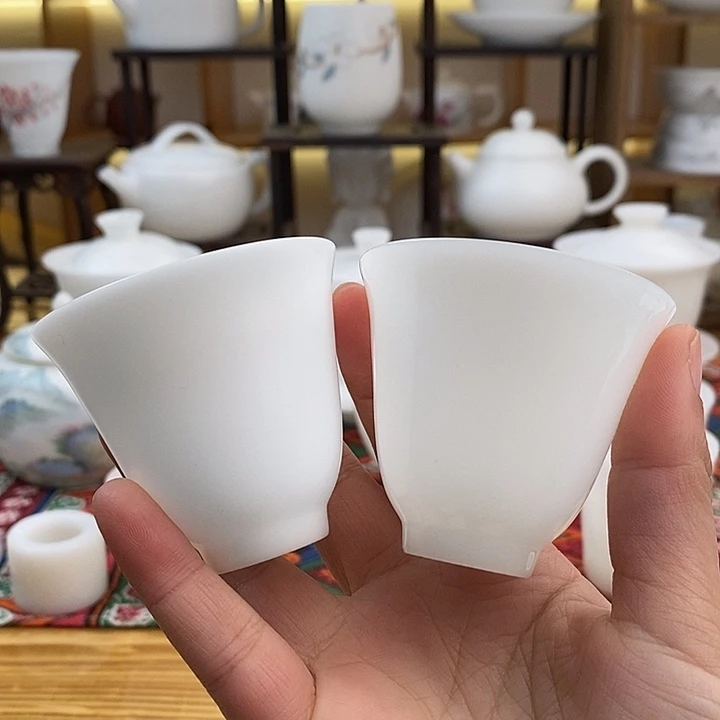 杯天**剑德化陶瓷德化白瓷主人杯