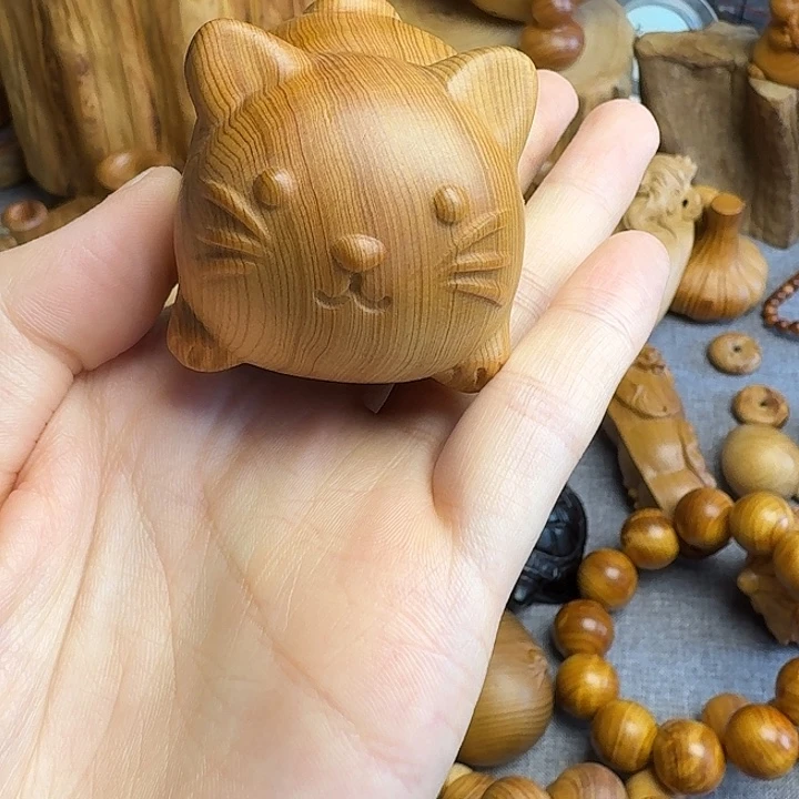 信***翁柏木（崖柏）太行崖柏猫咪把件