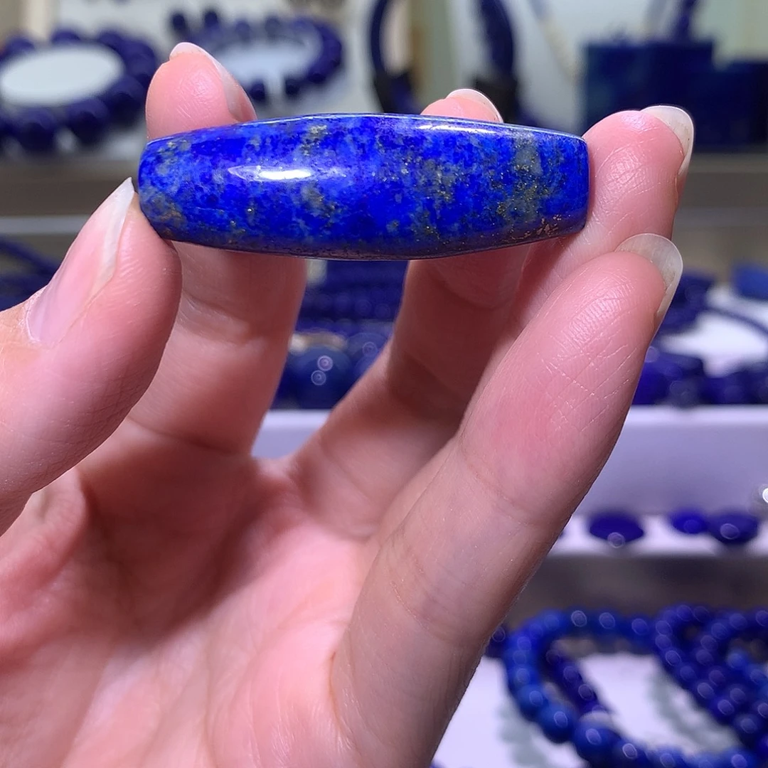 青金石未镶嵌天然原矿天珠39*13m