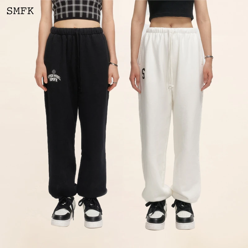 SMFK⼗字花慢跑裤 DP006B 户外宽松休闲卫裤黑白两色
