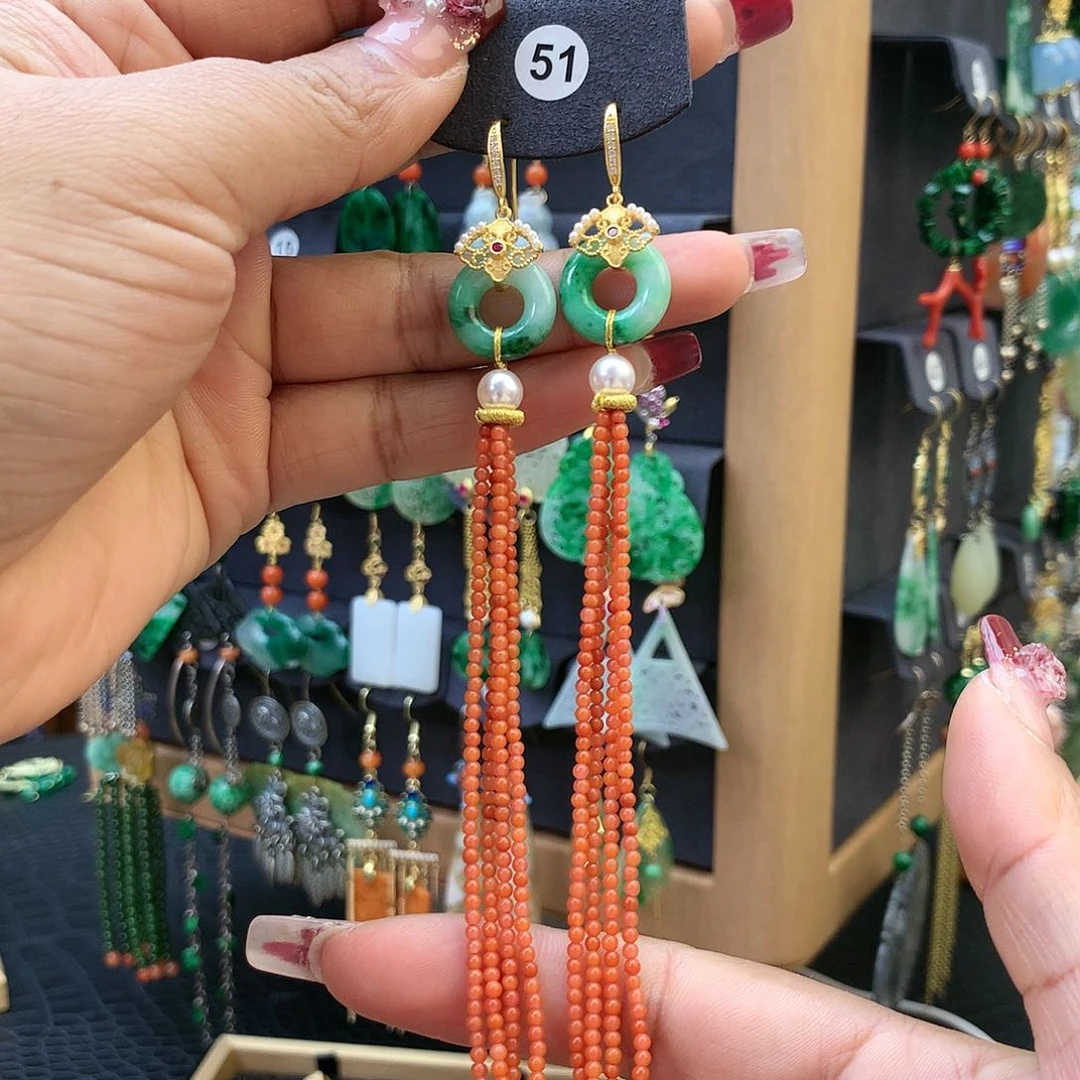 【闪购商品】翡翠耳饰银S925镶嵌?****?耳坠