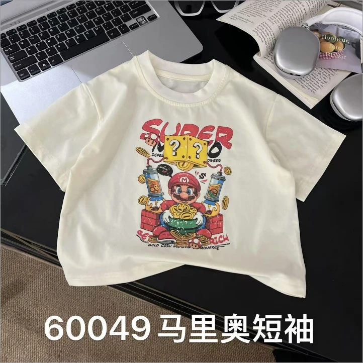 2025年夏季新款儿童短袖休闲百搭宽松时尚洋气60049短袖