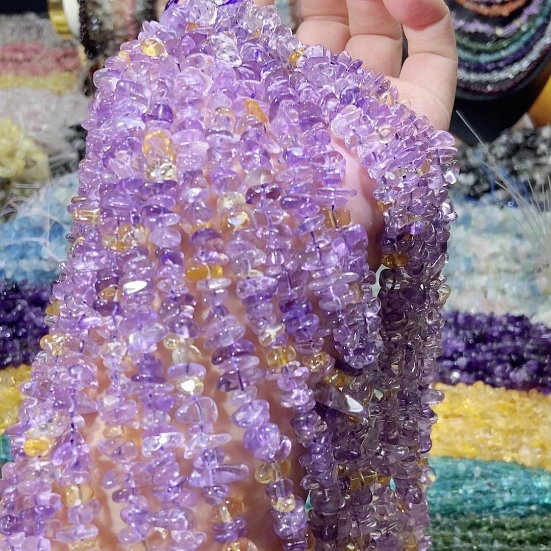 未镶嵌珠宝半成品水晶紫黄晶