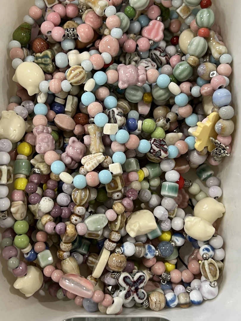 合金陶瓷手链 陶瓷手链 单串景德镇合金陶瓷手串单圈弹力微瑕静婷