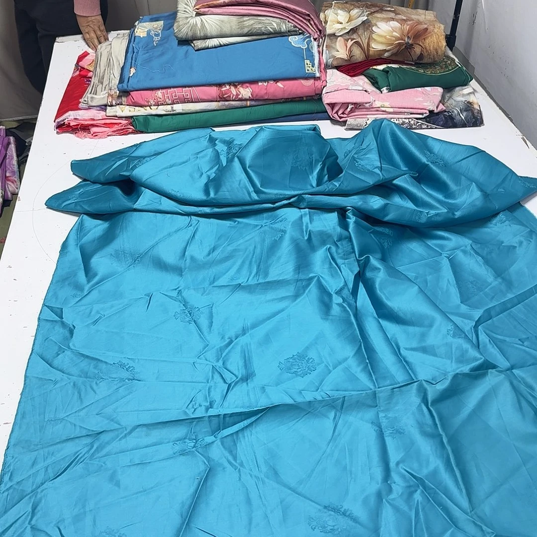 棉1.2米蓝色贡缎提花