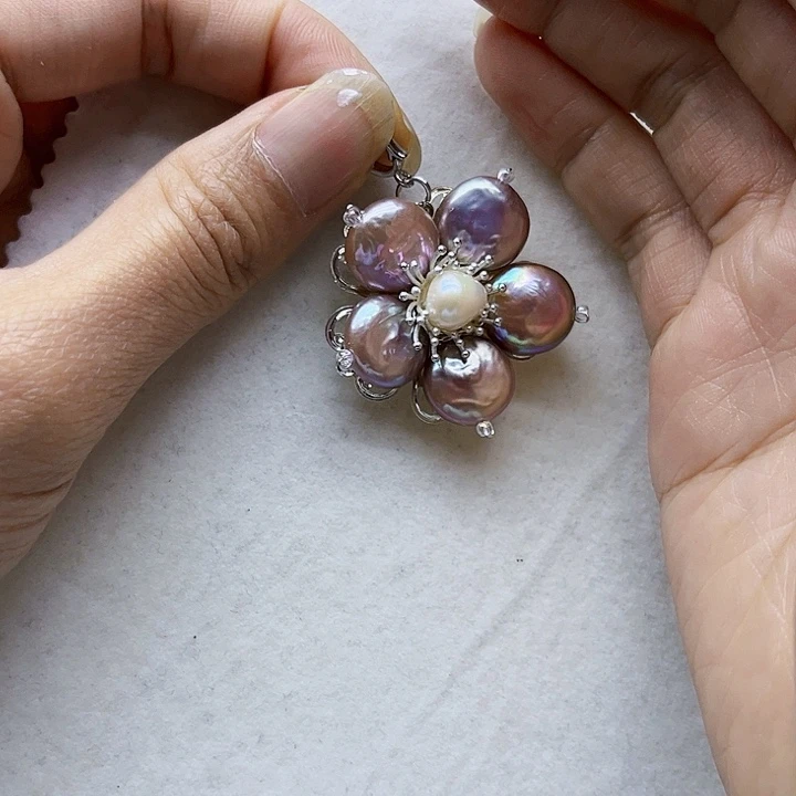 淡水珍珠耳饰银S925镶嵌