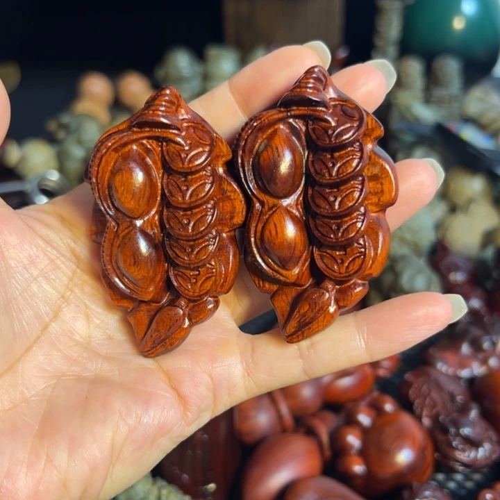 把件小叶紫檀两个一对