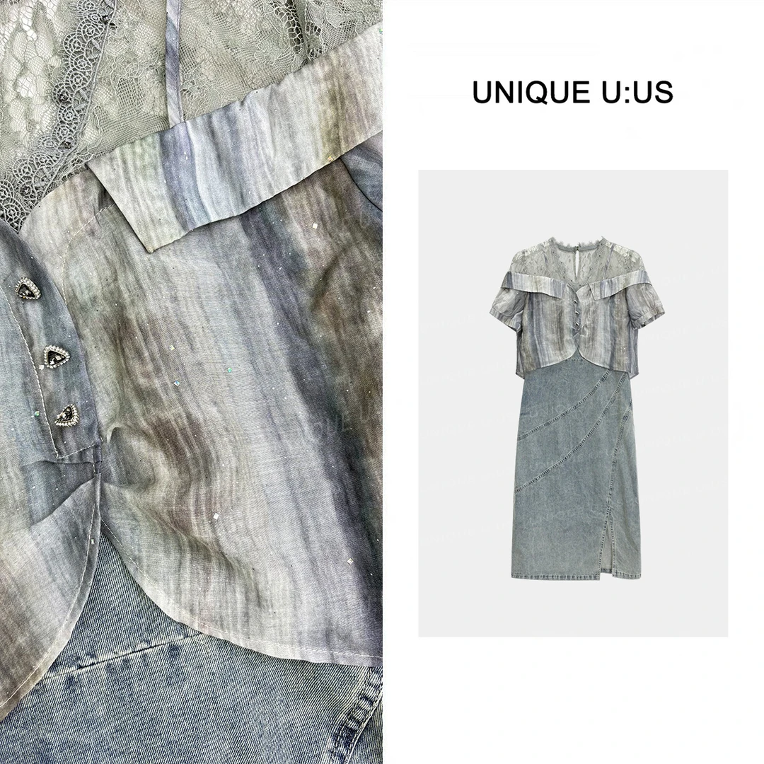 【TangTang·Studio】巴黎古堡气质百搭设计风牛仔连衣裙-252121