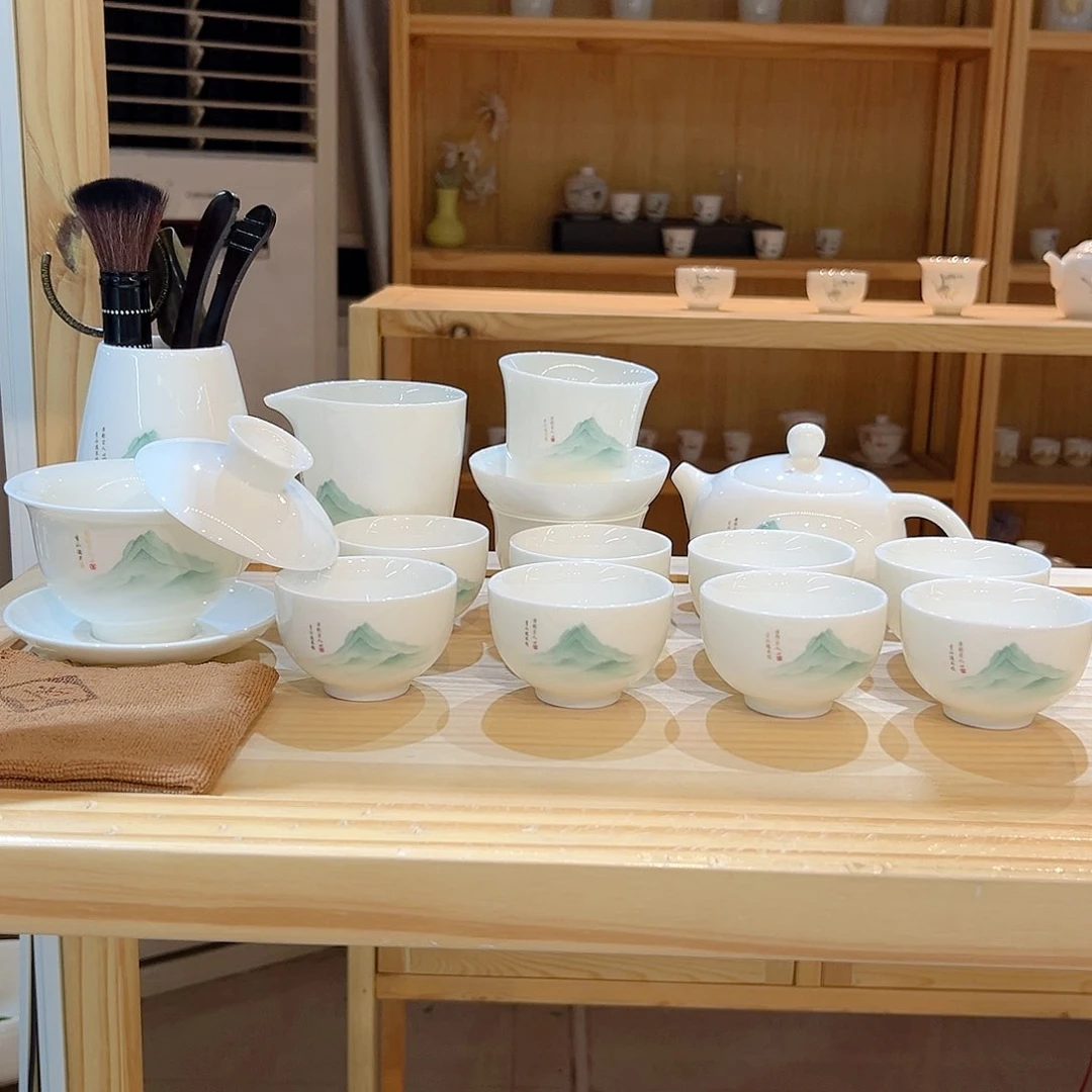 【御瓷斋】羊脂玉瓷茶具套装