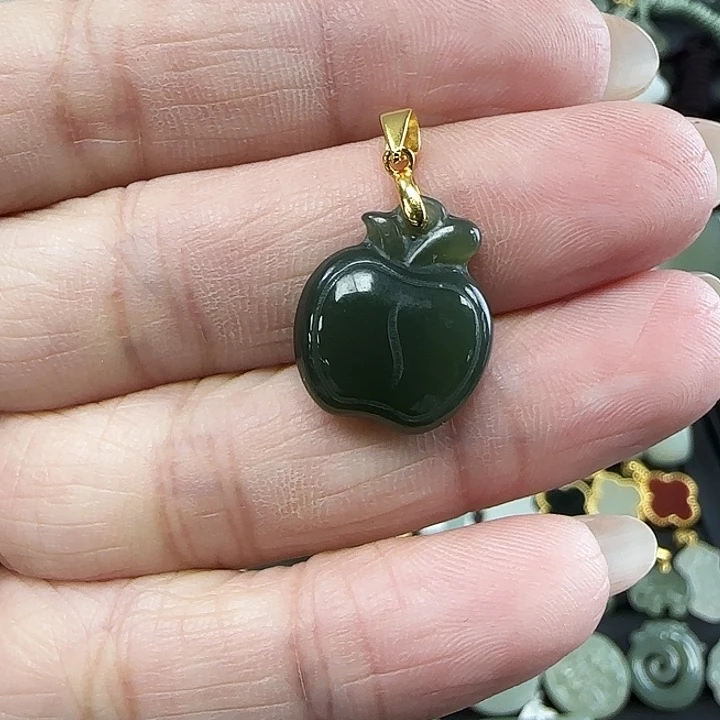 和田玉吊坠(不含链)银S925镶嵌