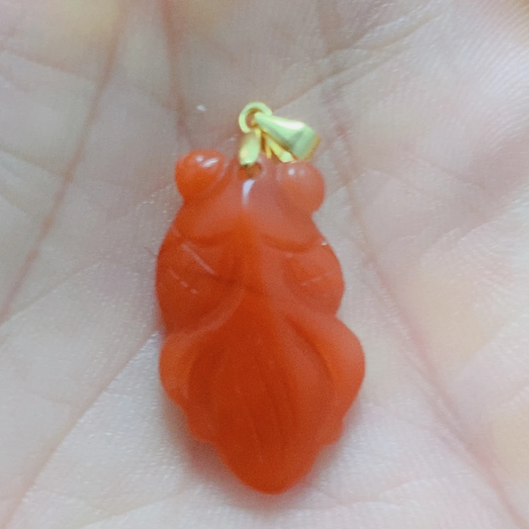 南红玛瑙银S925镶嵌吊坠(不含链)