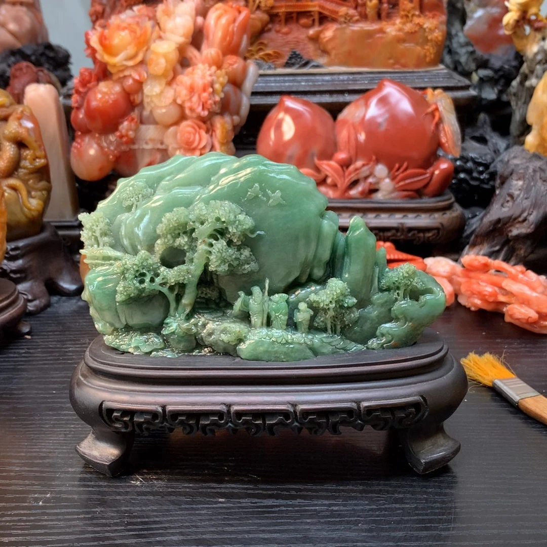 四川石四川绿摆件