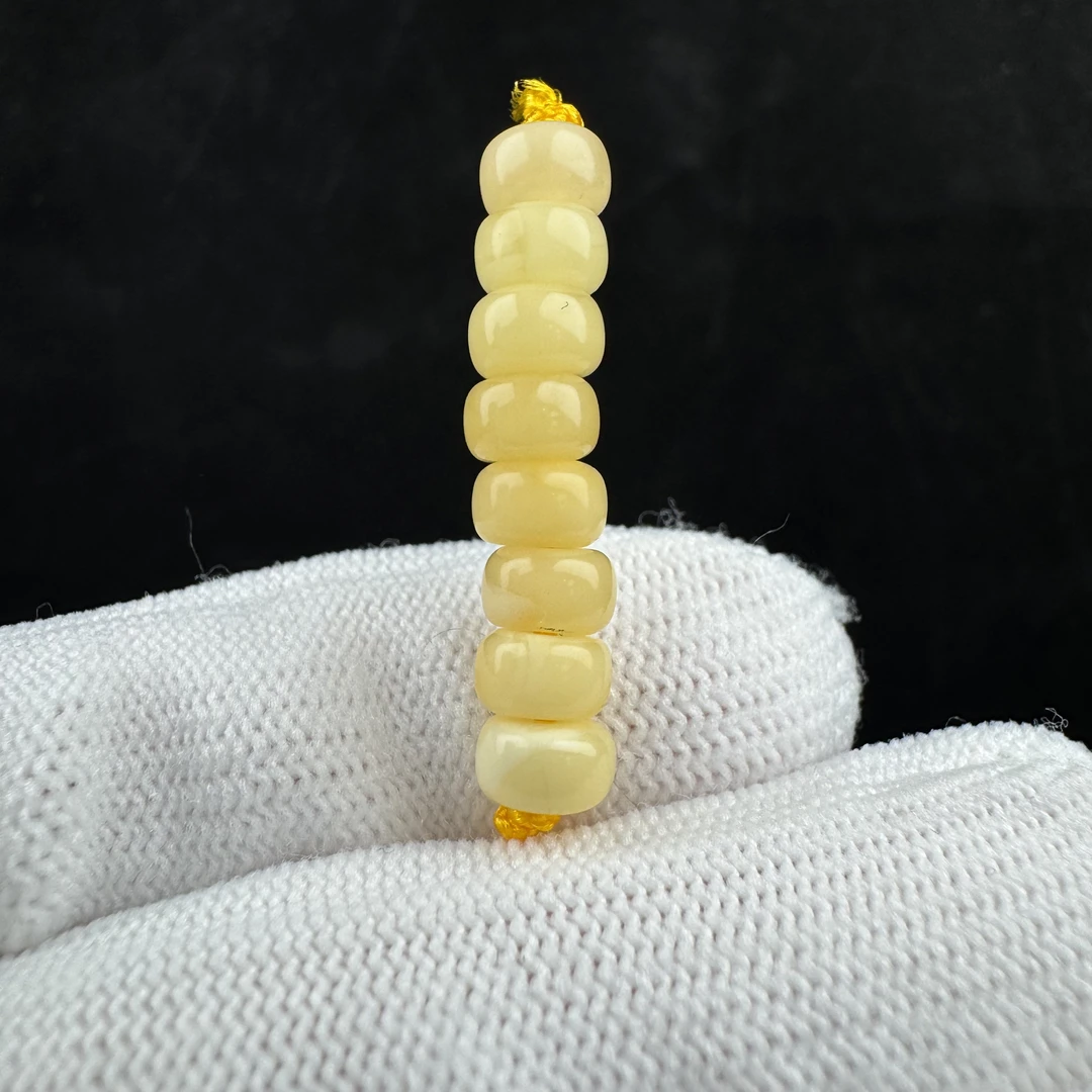 D1396天然蜜蜡 隔珠 6.3mm支持复检
