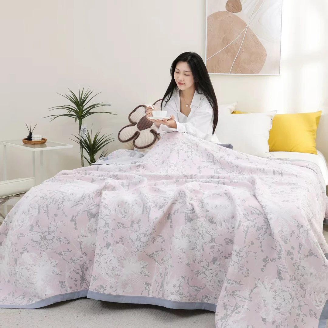 【薇岚语调】240*250cm高端天丝汉麻匹马棉床盖亲肤舒适两面可用