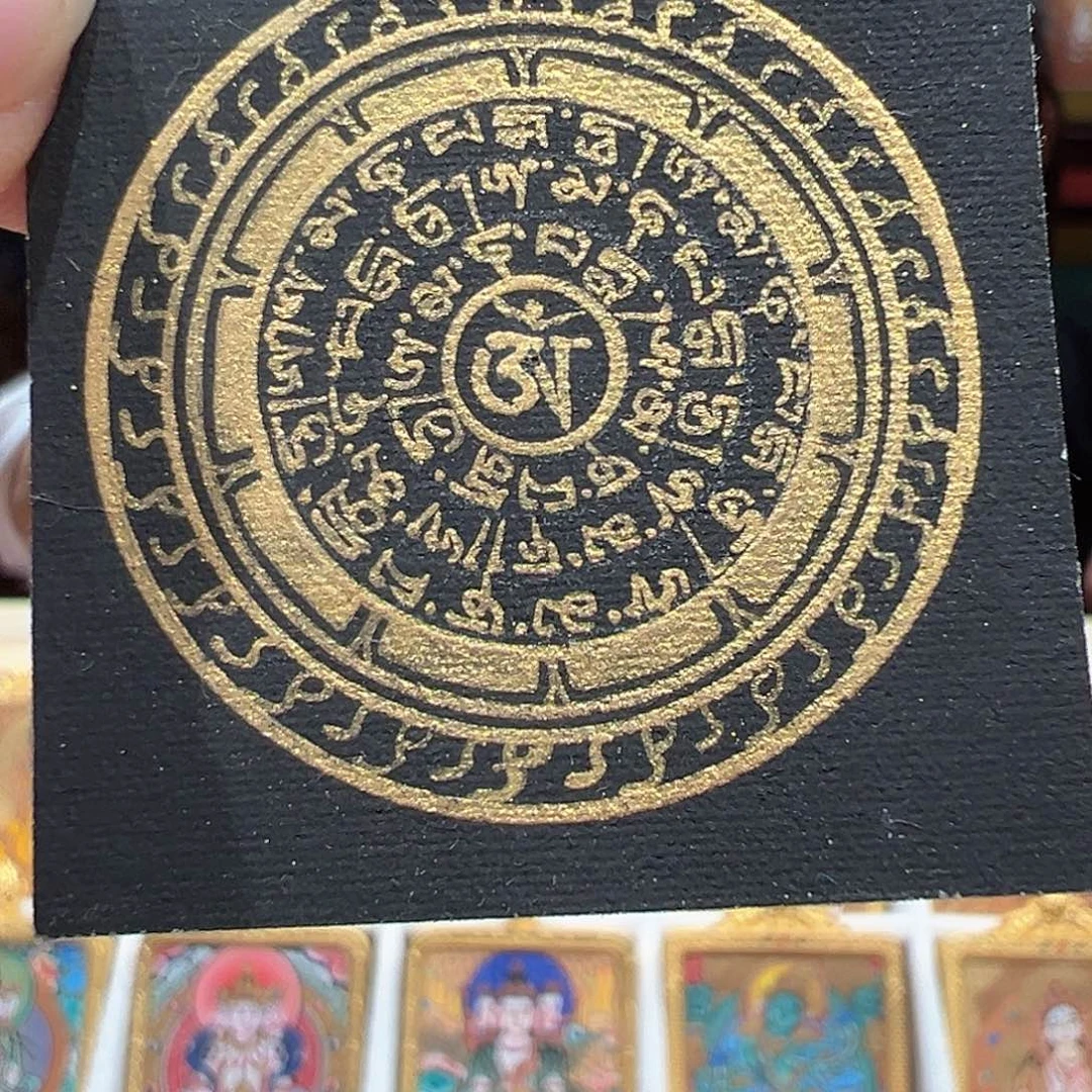 吊坠全手绘唐卡六字箴言