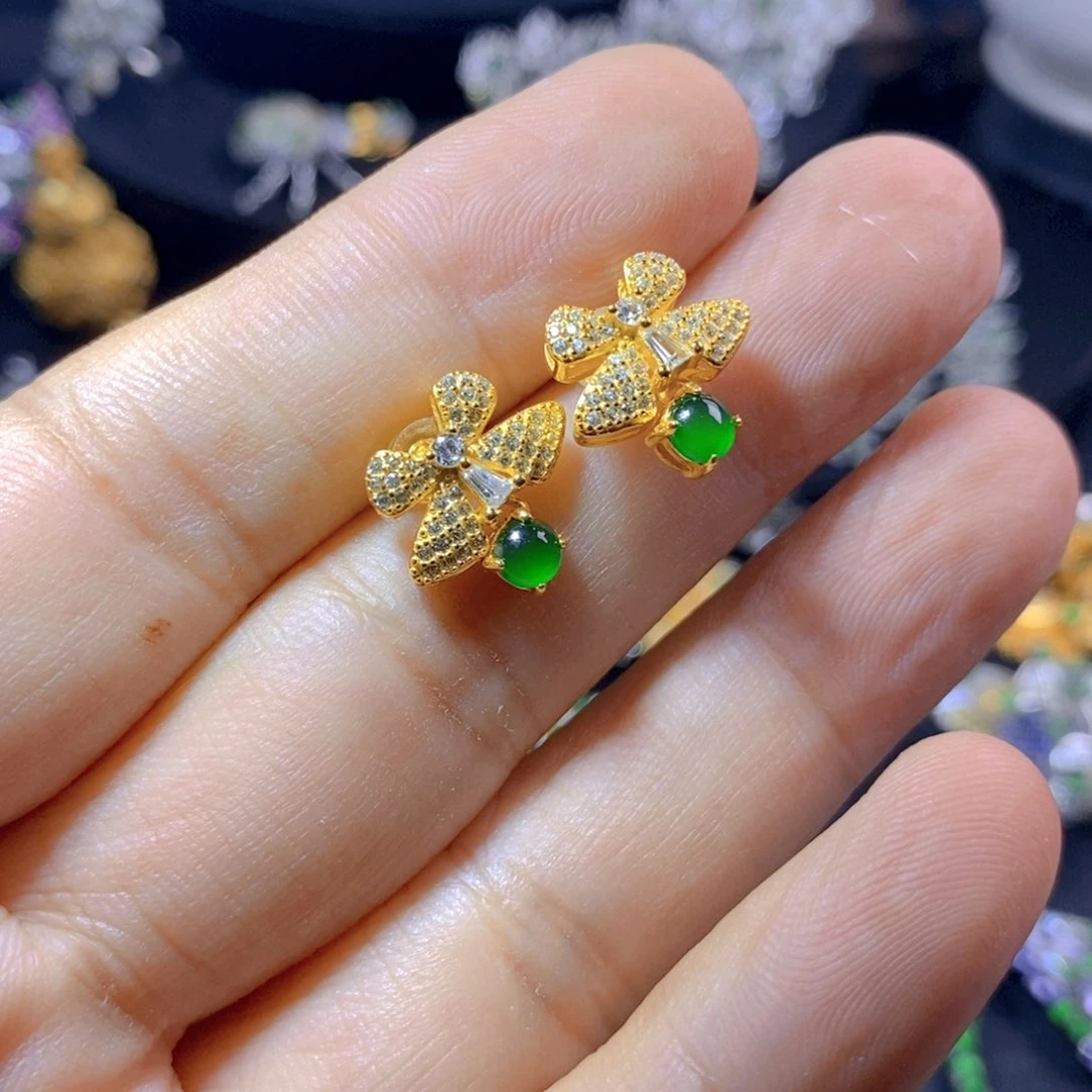 翡翠银S925镶嵌颈饰天然翡翠