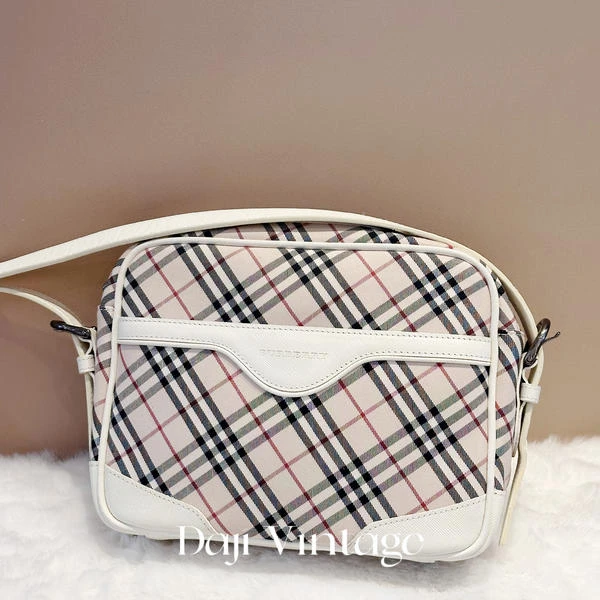 大吉中古/Burberry博柏利白色格纹相机斜挎包