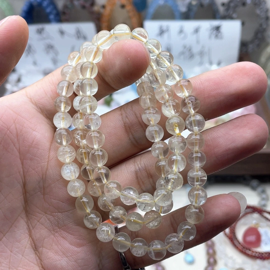水晶手链未镶嵌黄水晶三圈