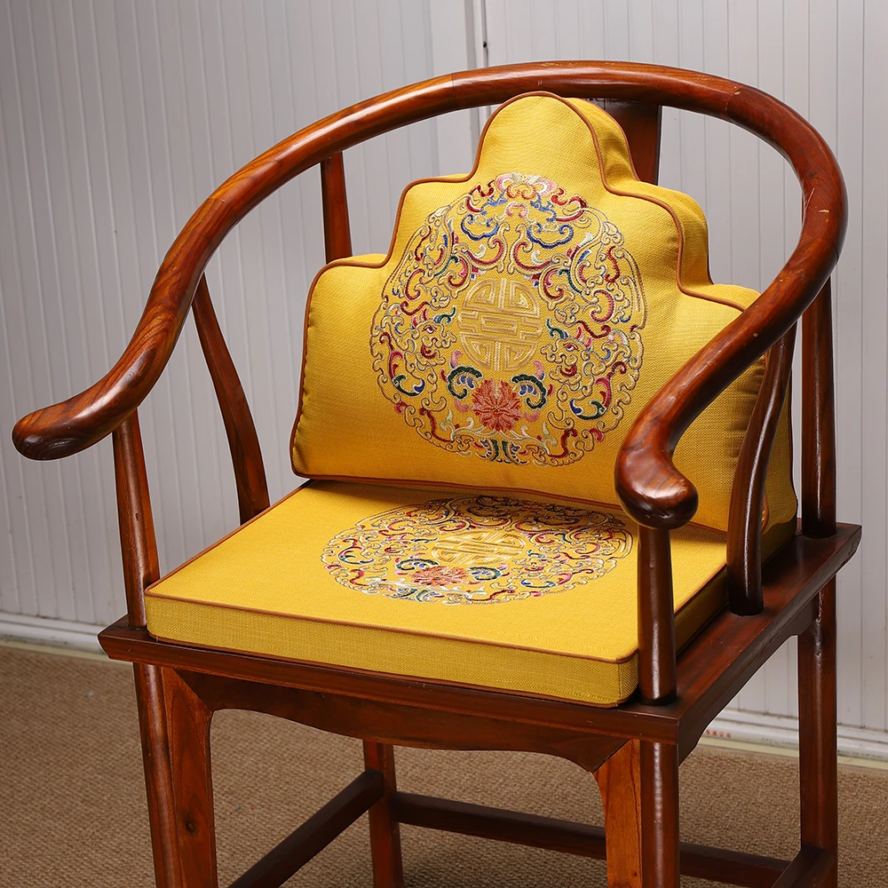 中式坐垫靠山枕红木椅子座垫靠垫一体云枕大靠枕沙发垫茶椅坐垫