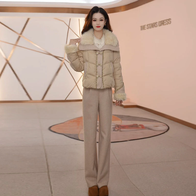 【羽绒服】冬季时尚修身休闲女神范显瘦减龄百搭羽绒服套装