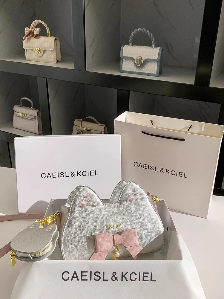 CAEISL&KCIEL小众设计高级感猫咪小方包2025新款时尚潮单肩斜挎包