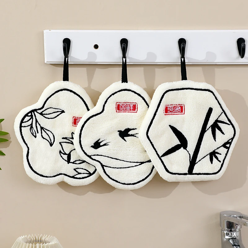 新中式擦手巾A类面料双层加厚不易发臭国风高级毛巾