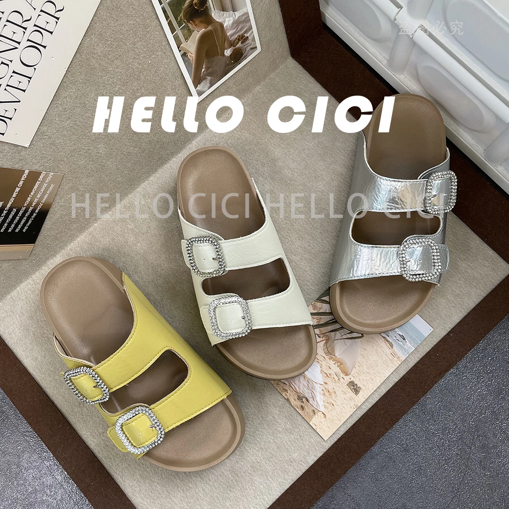 【运费补贴】欧若风博肯厚底松糕拖外穿夏新款韩版拖沙滩拖凉拖6054