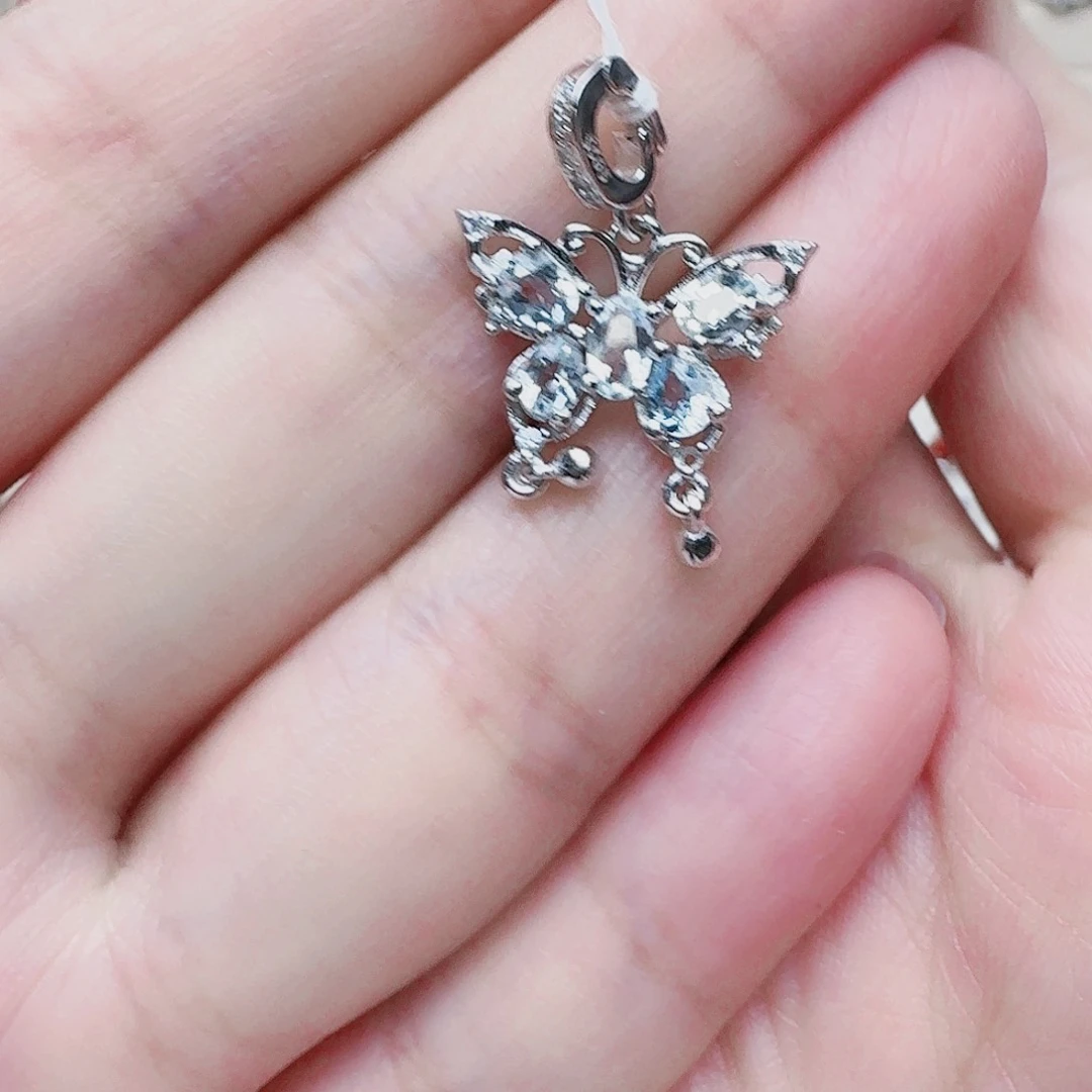 海蓝宝石吊坠(不含链)银S925镶嵌吊坠301