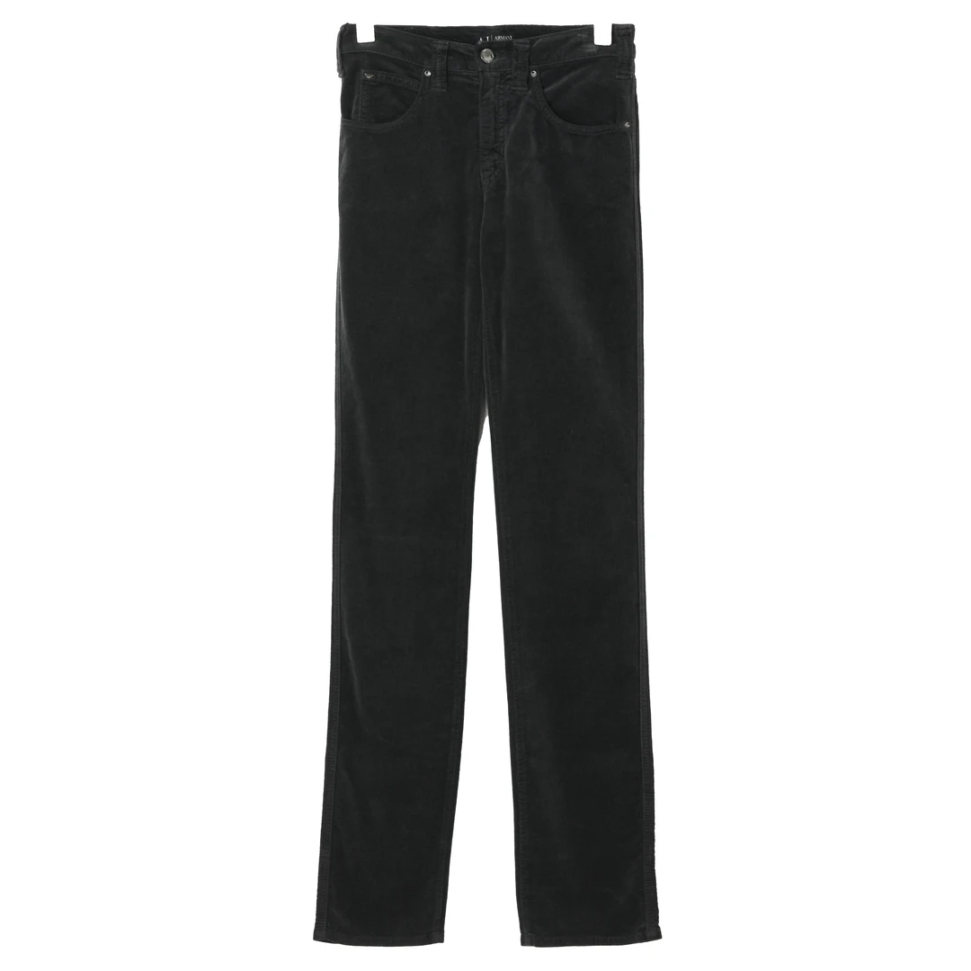 ARMANI JEANS阿玛尼 女士鹰标款丝绒休闲长裤 AJ001WK