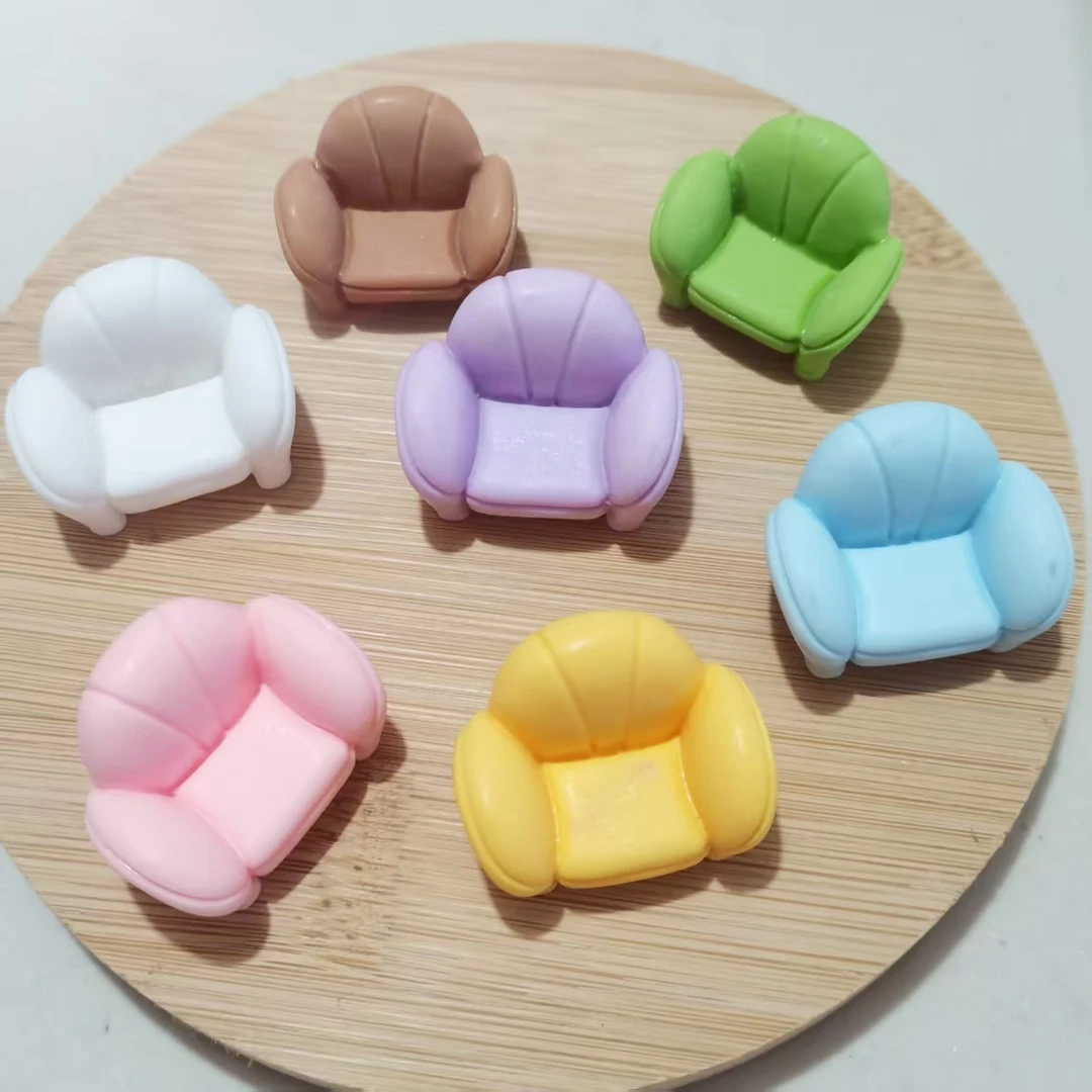 【九宫格】实色单人沙发凳子微观景摆件挂件创意配件可爱立体