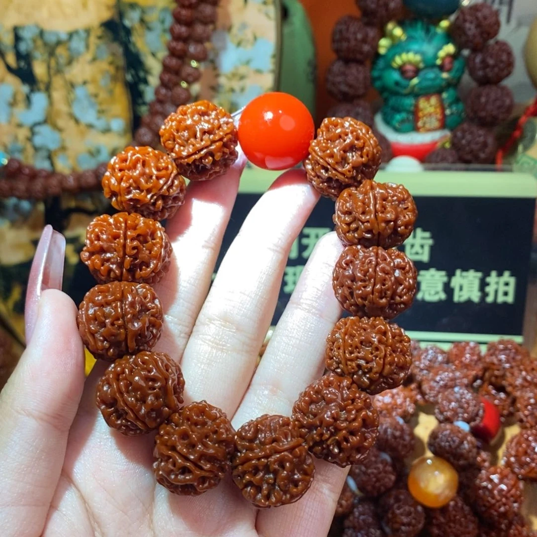 金刚菩提手串206红19.9玉化