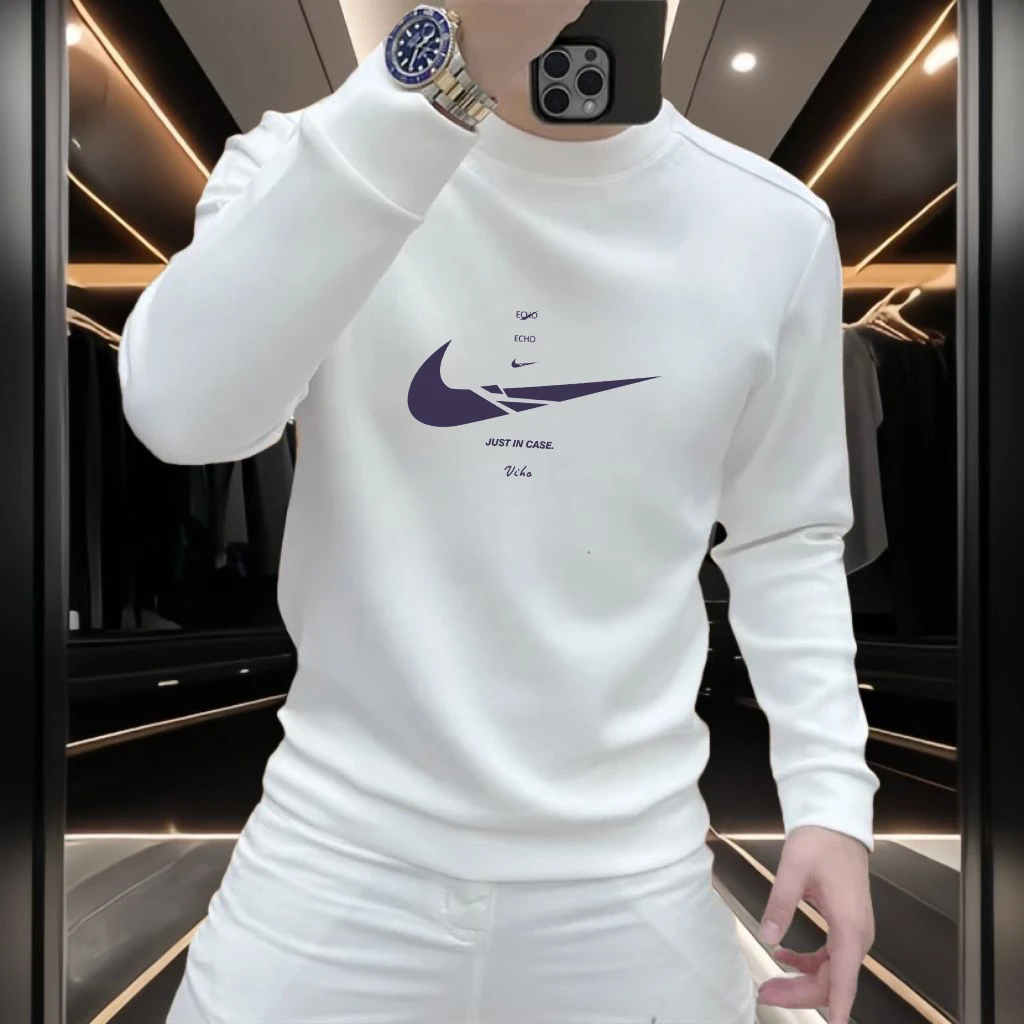 春秋卫衣圆领印花男女同款长袖运动痞帅潮流情侣休闲套头百搭上衣