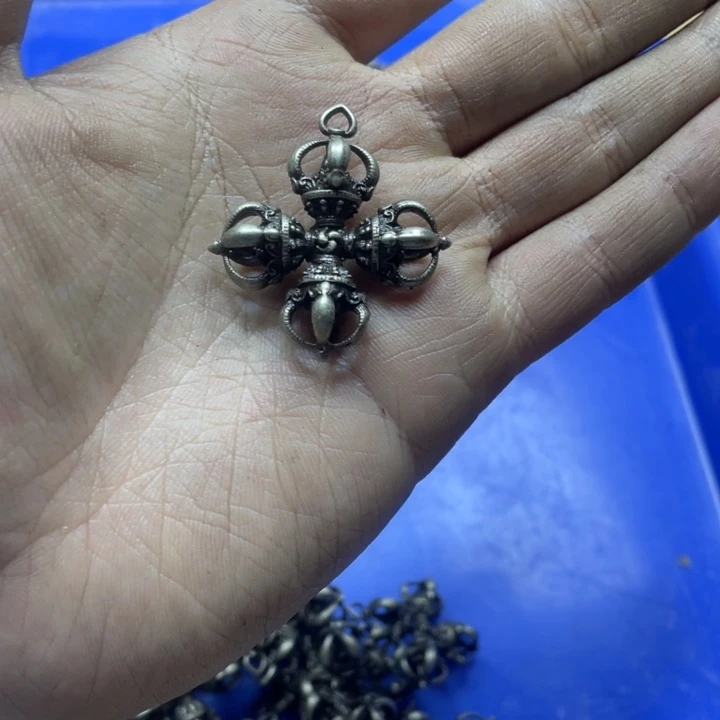 藏传白利马手工翻砂杵一个