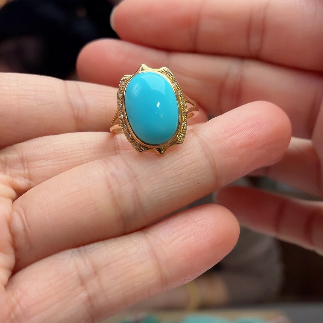 18K金镶嵌绿松石珠宝奇石